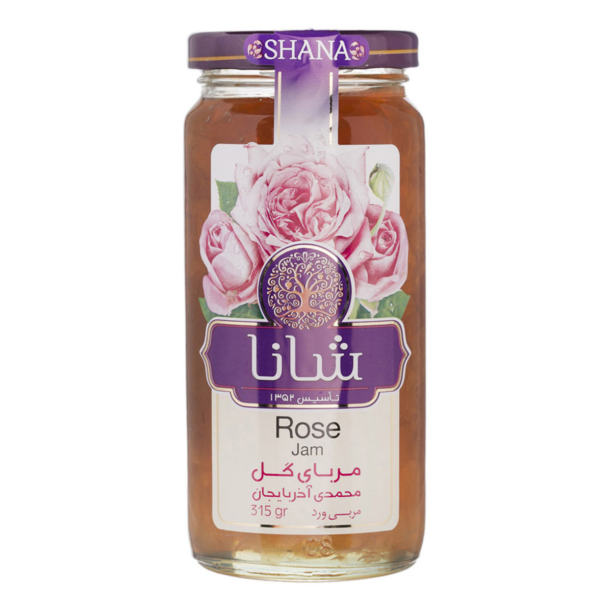 شانا مربا گل محمدی شیشه 315گ