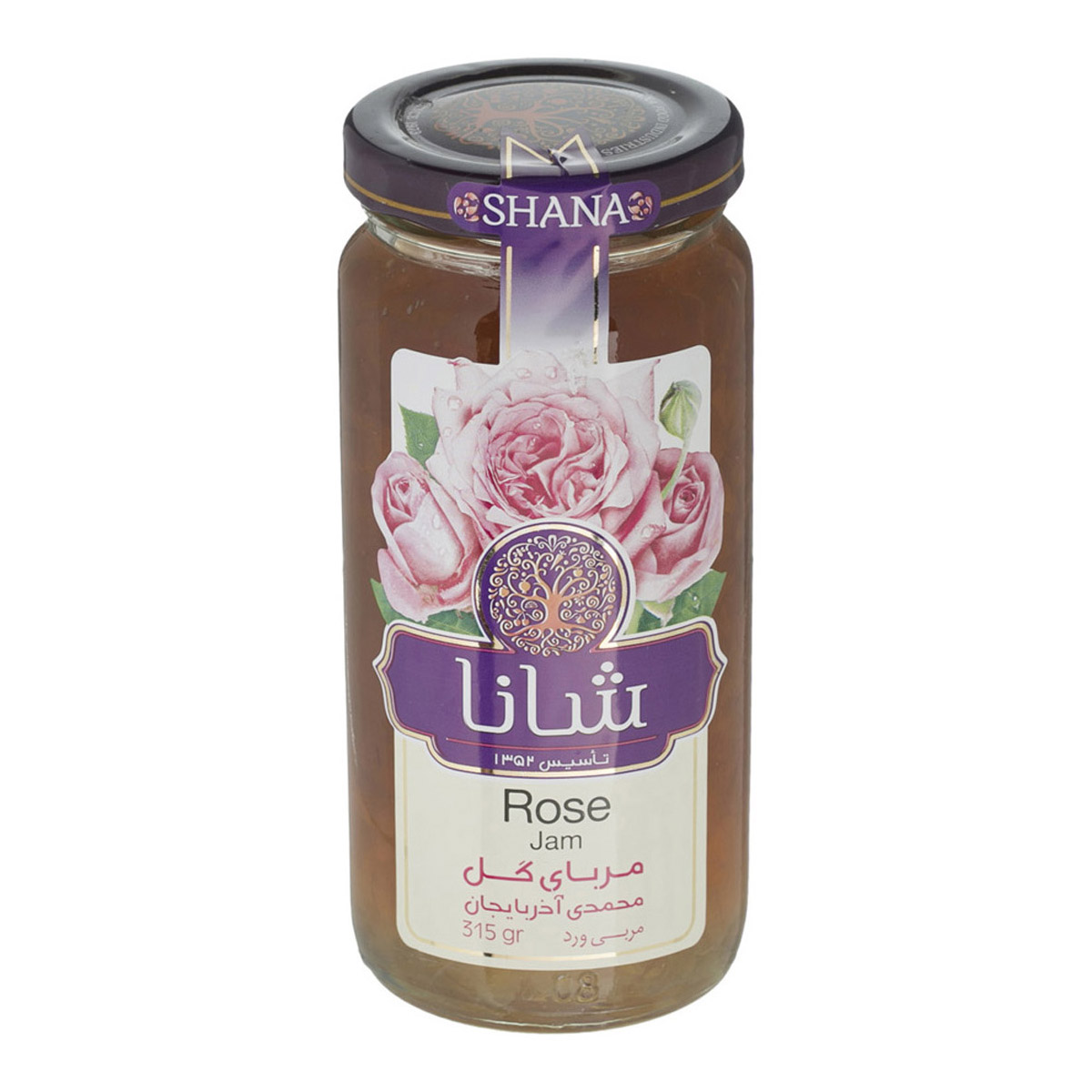 شانا مربا گل محمدی شیشه 315گ