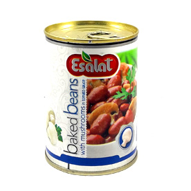 اصالت کنسرو لوبیا چیتی با قارچ در سس گوجه فرنگی 380گ