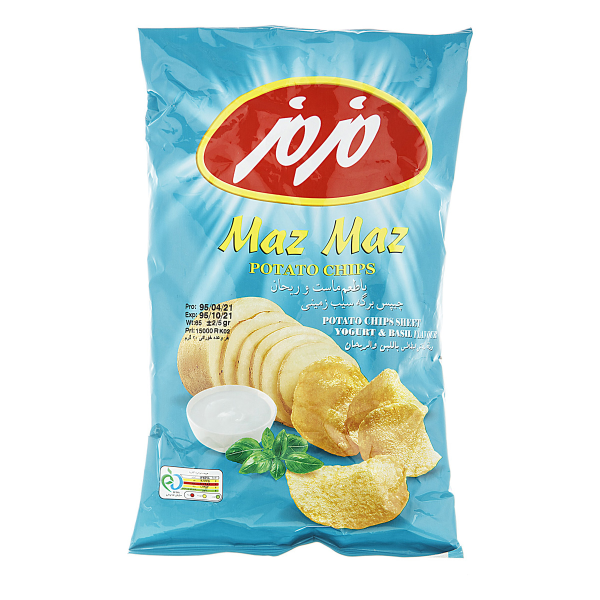 مزمز چیپس ماست و ریحان متوسط65گ